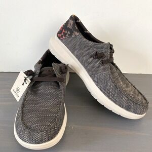 Ariat Hilo Aztec Slip On Canvas Shoes Men Size 9M Heather Brown Lightweight NWT